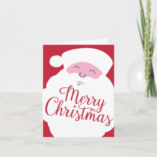 Big Happy Santa - Merry Christmas - Red Holiday Card