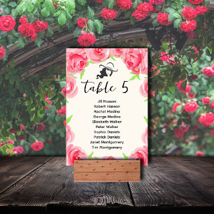 Big Hat Lady and Roses Derby Party Table Number