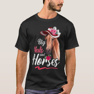 Big Hats And Horses Horse Racer Derby Fascinators T-Shirt