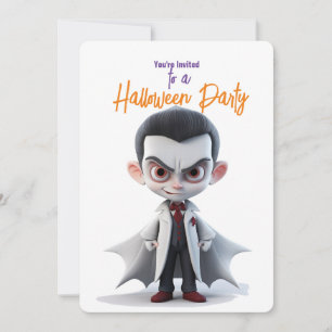 BIG HEAD BIG EYE DRACULA Halloween Party  Invitation
