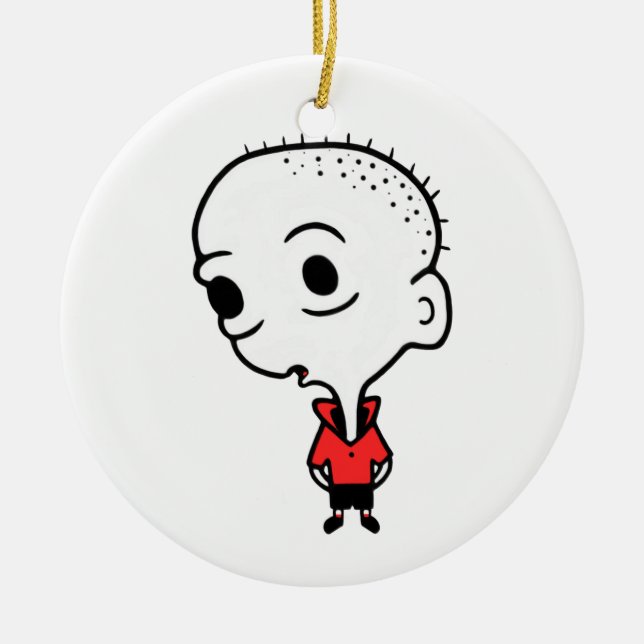Big Head Ceramic Ornament (Front)