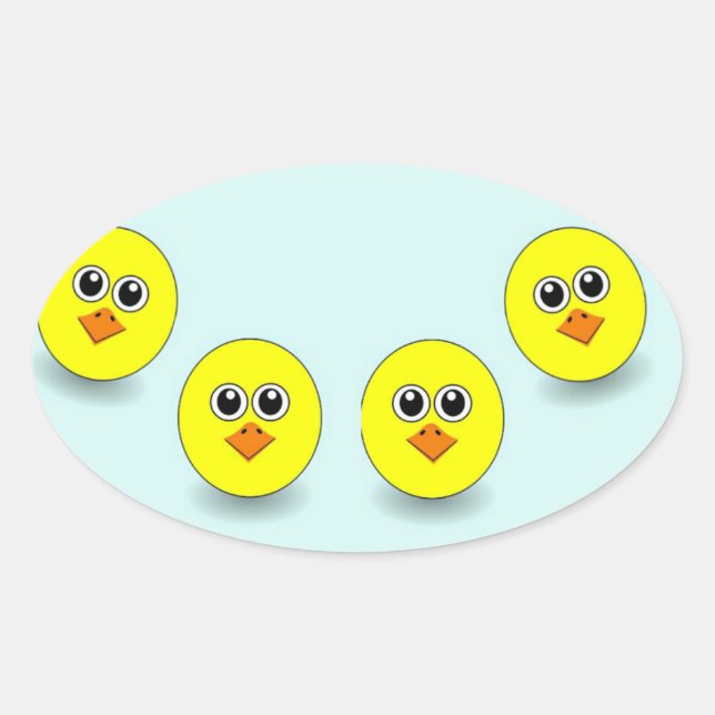 Big head chick on blue oval sticker (Front)