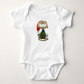  Big Head Christmas Cat Baby Bodysuit