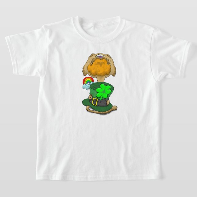 Big Head St. Patrick's Day Cat T-Shirt (Laydown)