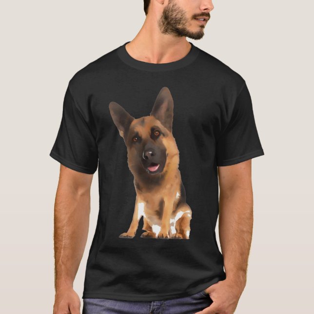 Big Headed German Shepherd Dog T-Shirt (Front)