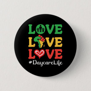 Big Heart Africa Map Raised Fist Love Love Love Da 2 Inch Round Button