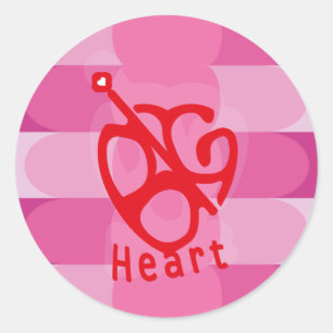 Big heart/Corazon Grande love by Masanser pixelat Classic Round Sticker