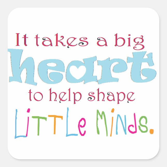 Big Heart: Counsellor:Mentor:Teacher Square Sticker (Front)