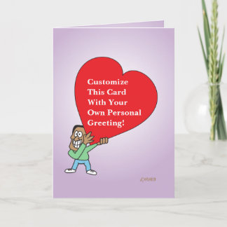 Big Heart Custom Greeting Card With Cartoon Guy 1