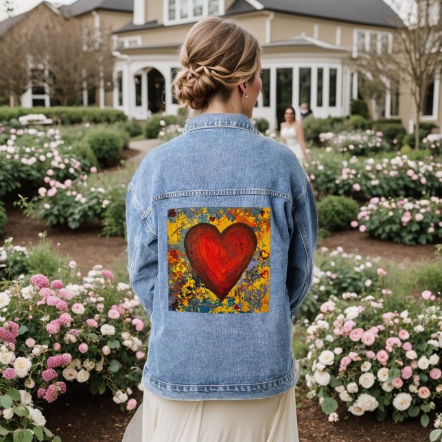 Big Heart Denim Jacket (Wedding Back)