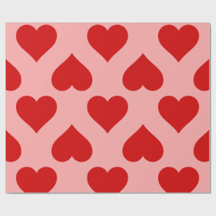 big heart love valentine romance minimalist retro wrapping paper