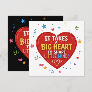 Big Heart Shape Little Minds Teacher Gift Card