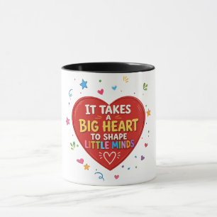 Big Heart Shape Little Minds Teacher Gift Mug