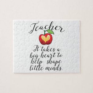 Big Heart To Help Shape Little Minds Teacher Jigsaw Puzzle