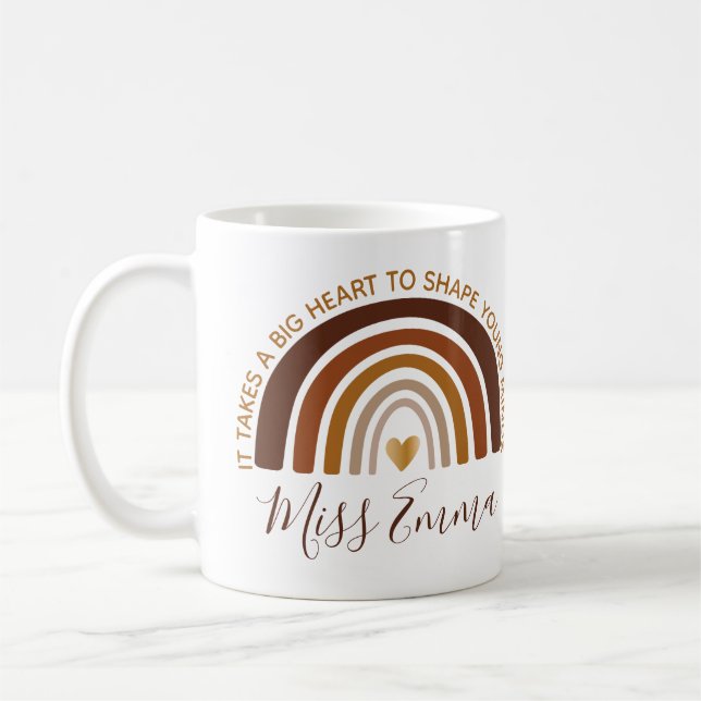 Big Heart to Shape Young Minds Teacher Coffee Mug (Left)