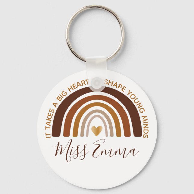 Big Heart to Shape Young Minds Teacher Keychain (Front)