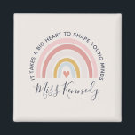 Big Heart to Shape Young Minds Teacher Magnet<br><div class="desc">Big Heart to Shape Young Minds Teacher magnet Share the love for your lovely students or say thank you in appreciation to your favourite kindergarten or elementary school teacher with a cute gift. If you need any custom work on this card, please contact me and I will assist you right...</div>