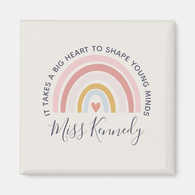 Big Heart to Shape Young Minds Teacher Magnet (Front)