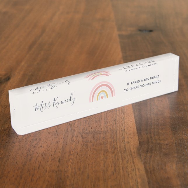 Big Heart to Shape Young Minds Teacher Nameplate (Side)