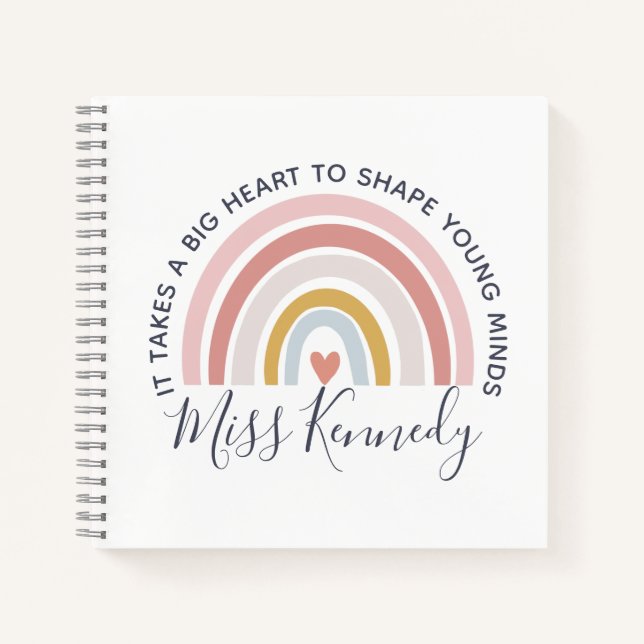 Big Heart to Shape Young Minds Teacher Notebook (Front)