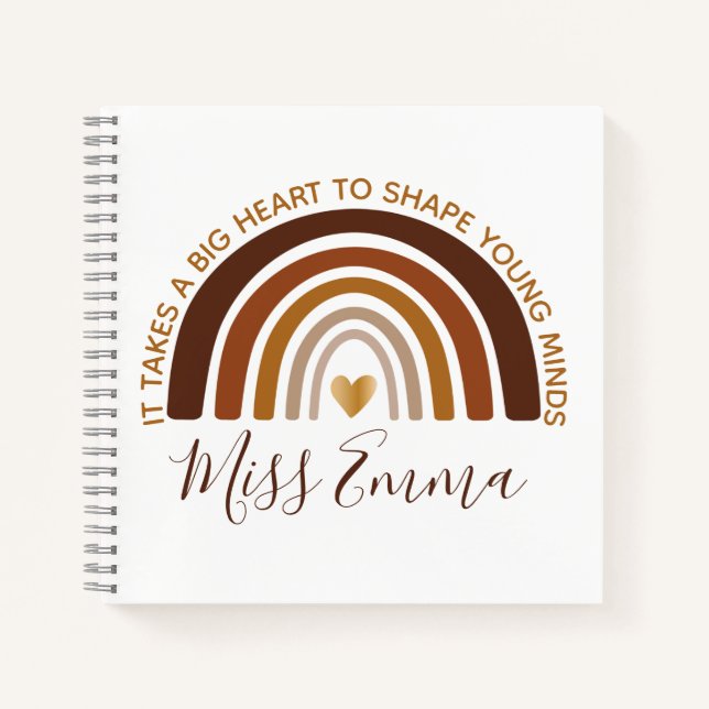 Big Heart to Shape Young Minds Teacher Notebook (Front)