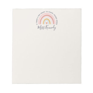 Big Heart to Shape Young Minds Teacher Notepad