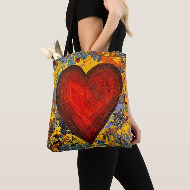 Big Heart Tote Bag (Close Up)