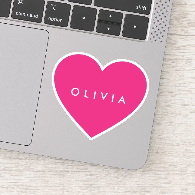 Big heart with name contour sticker (Detail)