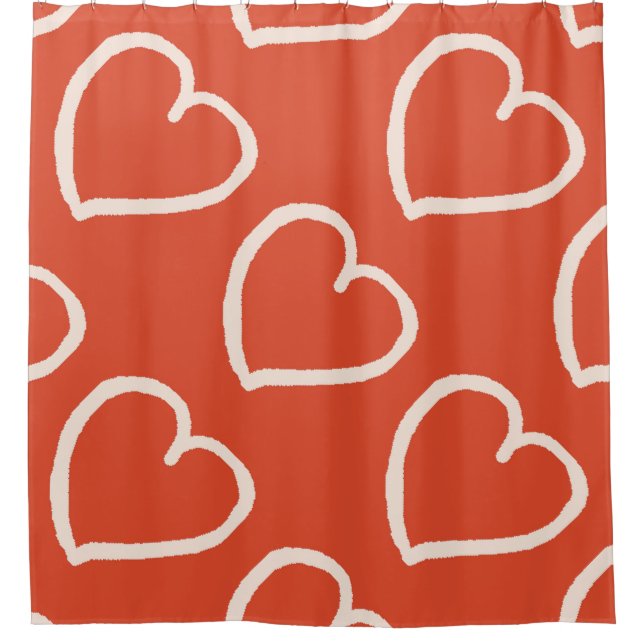 Big hearts pattern pink on red (Front)