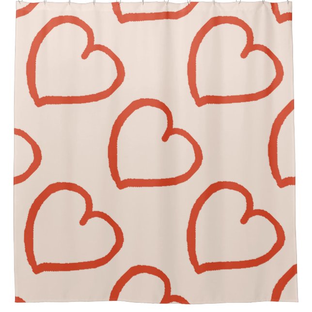 Big hearts pattern red on pink (Front)