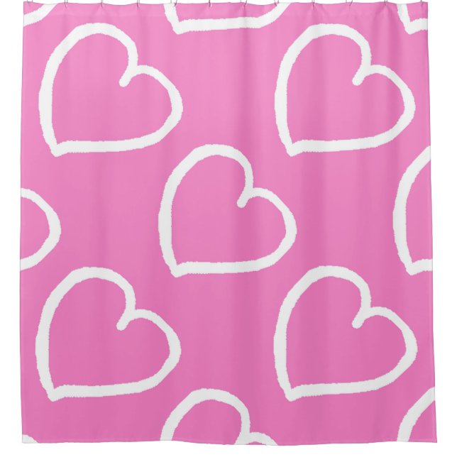 Big hearts pattern white on pink (Front)