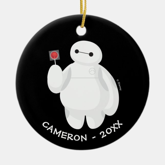 Big Hero 6 | Baymax with Lollipop Ceramic Ornament (Front)