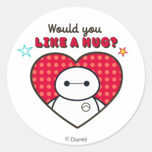 Big Hero 6   Baymax - Would You Like a Hug? Classic Round Sticker