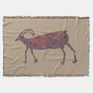 Big Horn Sheep Petroglyph Throw Blanket