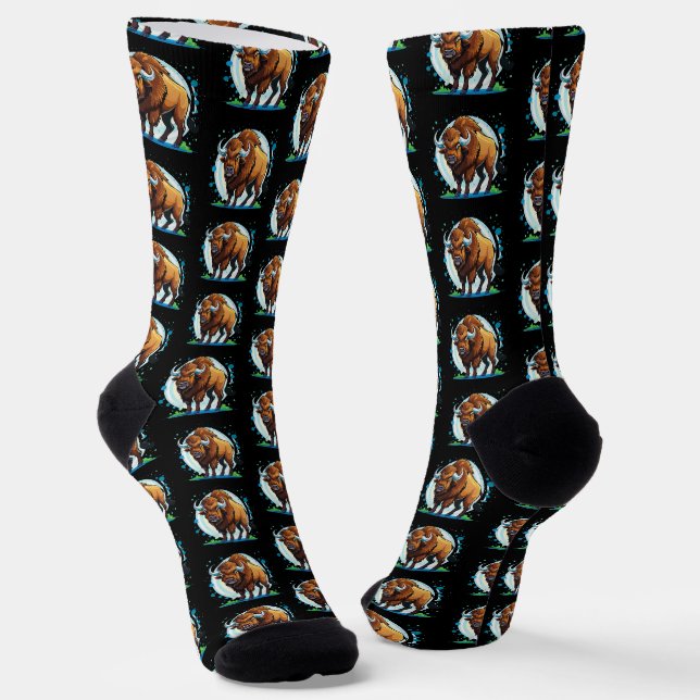 big horned bison socks (Angled)