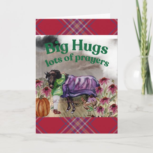 big hugs lots of prayers get well card (Front)