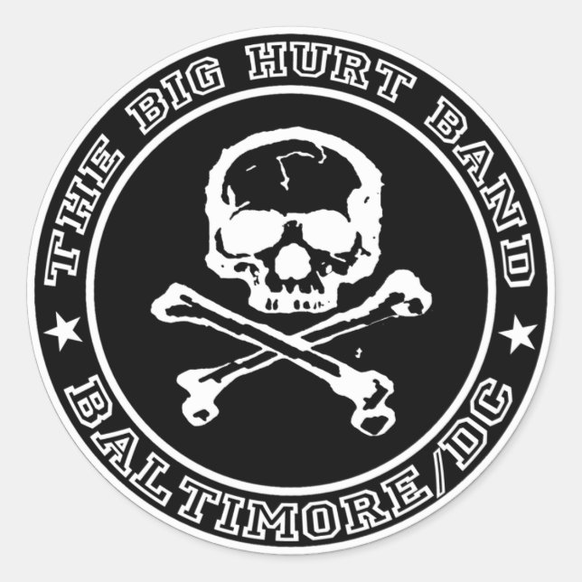 Big Hurt ROUND SKULL STICKER (Front)