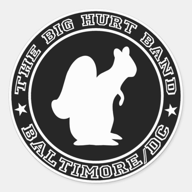 BIG HURT ROUND SQUIRREL STICKER (Front)