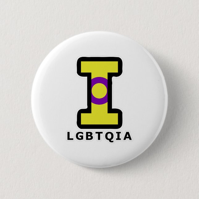 Big Intersex I in LGBTQIA 2 Inch Round Button (Front)