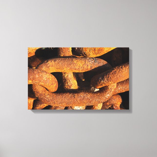 Big iron chains from ships anchor canvas print (Front)