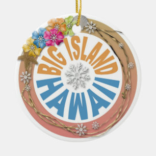 Big Island Hawaii holiday hibiscus ornament