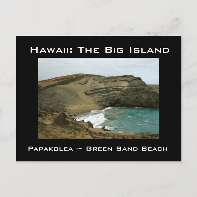 Big Island of Hawaii Green Sands Beach Postcard (Front)