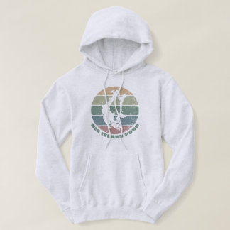 Big Island Pond NH Vintage Retro Lake Emblem Hoodie