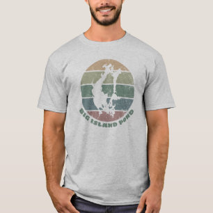 Big Island Pond Vintage Retro Dusty Greens T-Shirt
