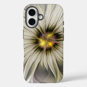 Big Ivory Flower, Abstract Modern Fractal Art iPhone 16 Case