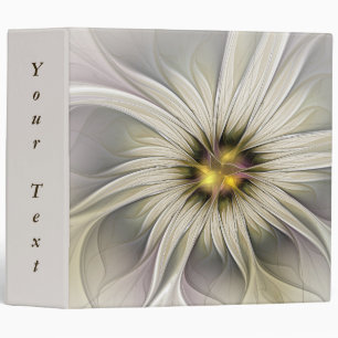 Big Ivory Flower, Abstract Modern Fractal Art Text Binder