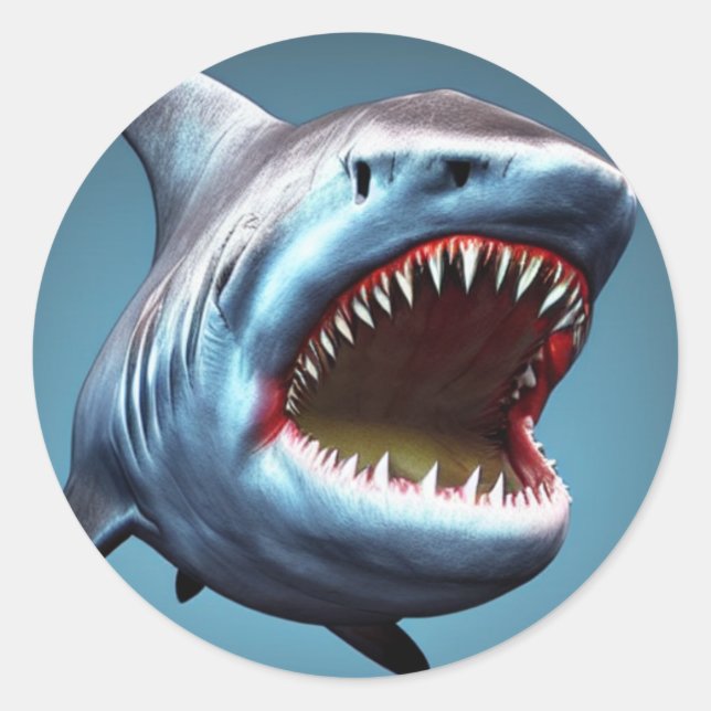 Big Jaws Shark Classic Round Sticker (Front)