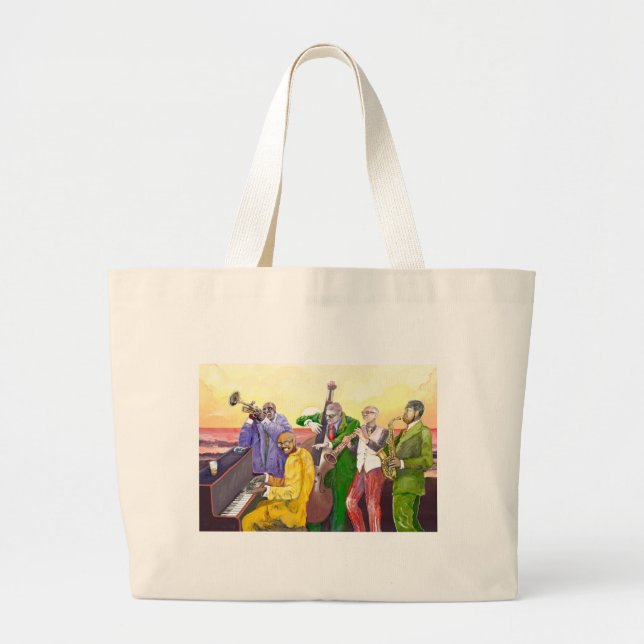 ** Big JAzz Band ** Large Tote Bag (Front)
