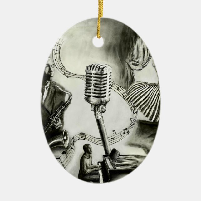 Big Jazz Ceramic Ornament (Front)