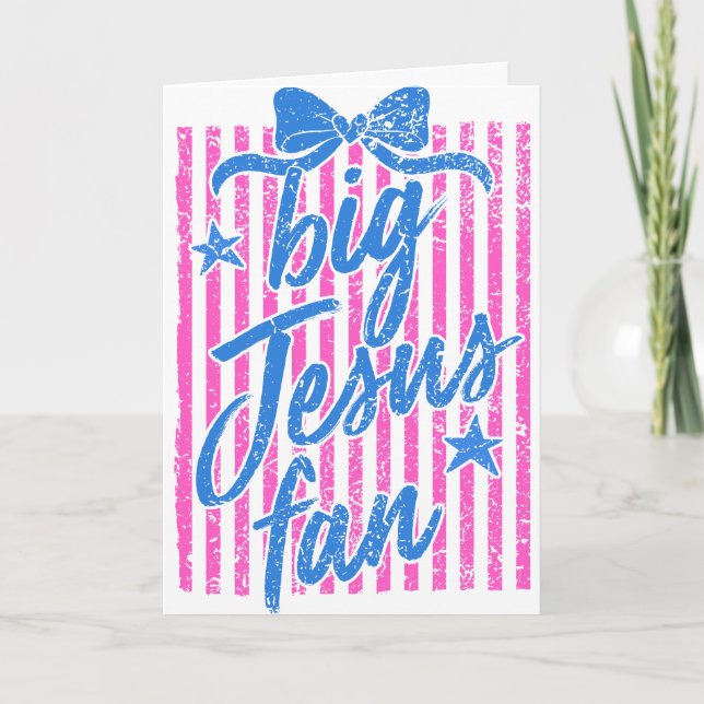 Big Jesus Fan Greeting Card (Front)